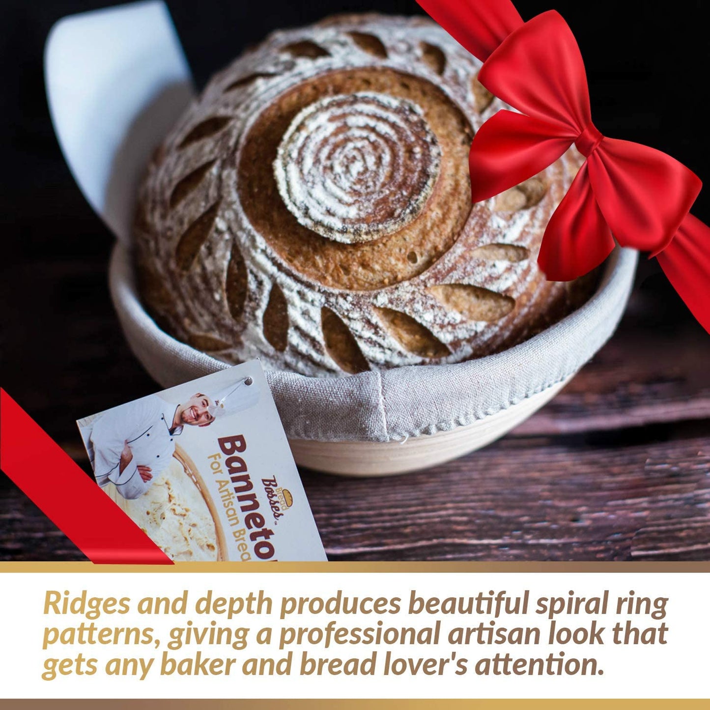 9-Inch Bread Banneton Proofing Basket And Dough Scraper