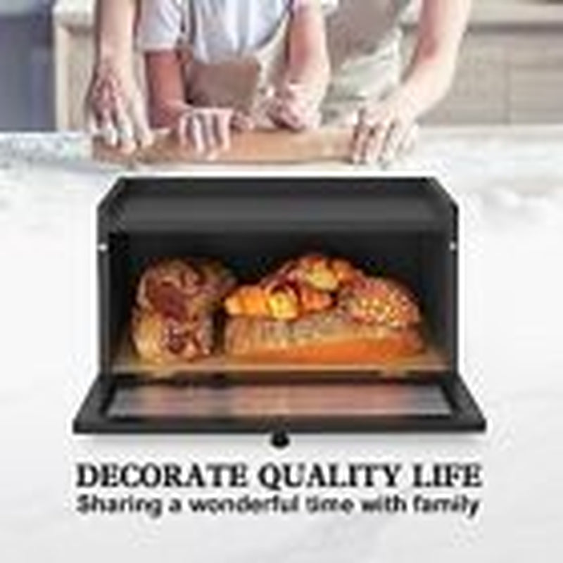 Bread Box for Kitchen Countertop Large Bread Box Farmhouse Bread Black