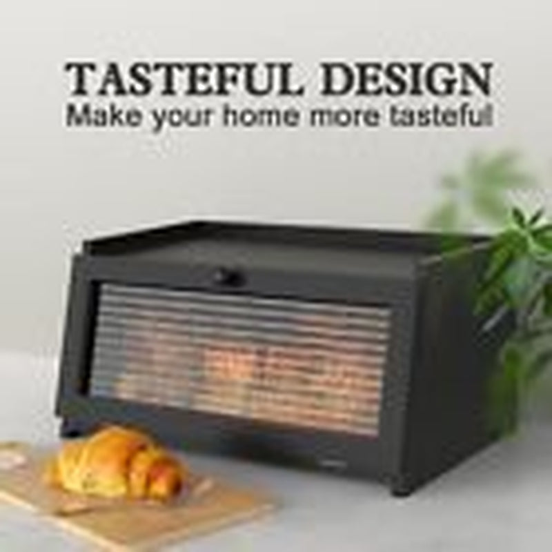 Bread Box for Kitchen Countertop Large Bread Box Farmhouse Bread Black