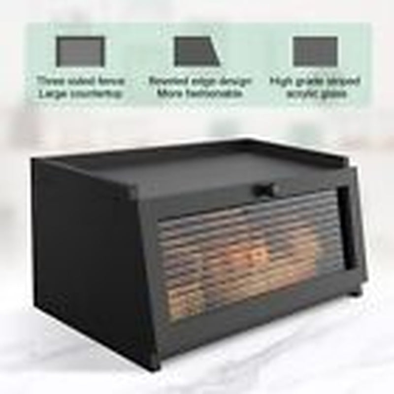 Bread Box for Kitchen Countertop Large Bread Box Farmhouse Bread Black